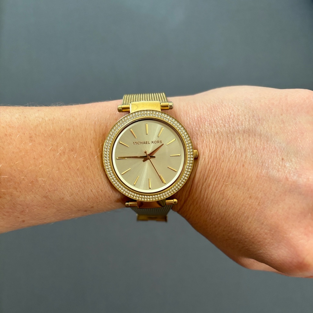 Michael Kors Gold-Tone Watch With Crystal Accents